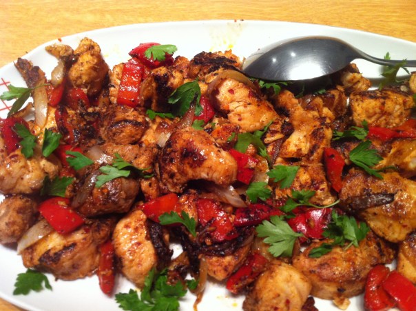 Stir fried fish kababs-close up